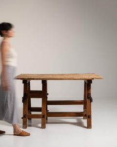 Early 20th Century Brown Wood Work Table Early 20th Century