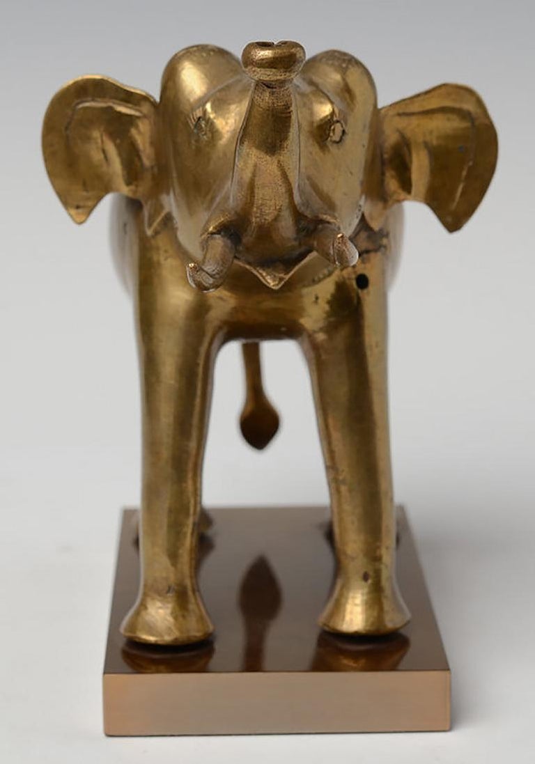 Early 20th Century, Burmese Bronze Standing Elephant For Sale at 1stDibs