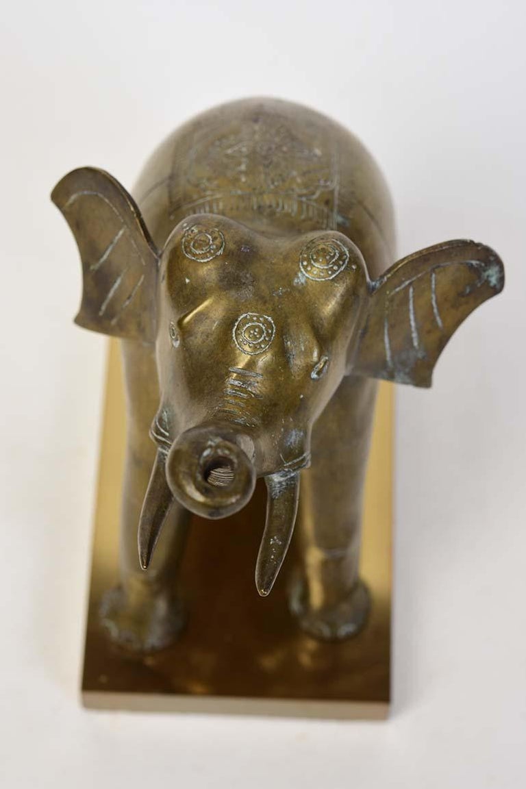 Early 20th Century, Burmese Bronze Standing Elephant For Sale at 1stDibs
