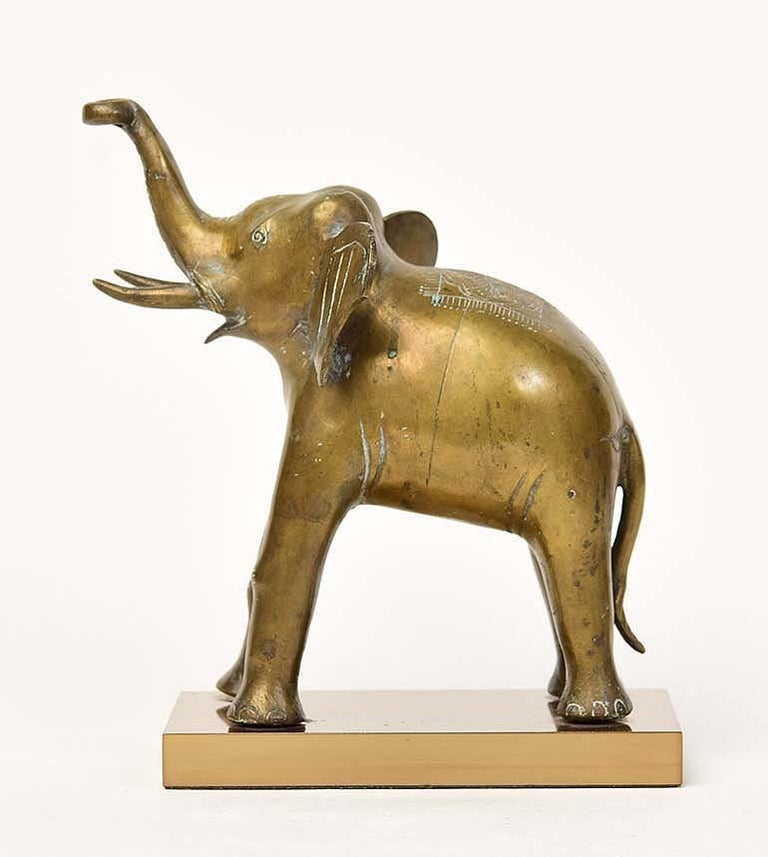 Early 20th Century, Burmese Bronze Standing Elephant For Sale at 1stDibs