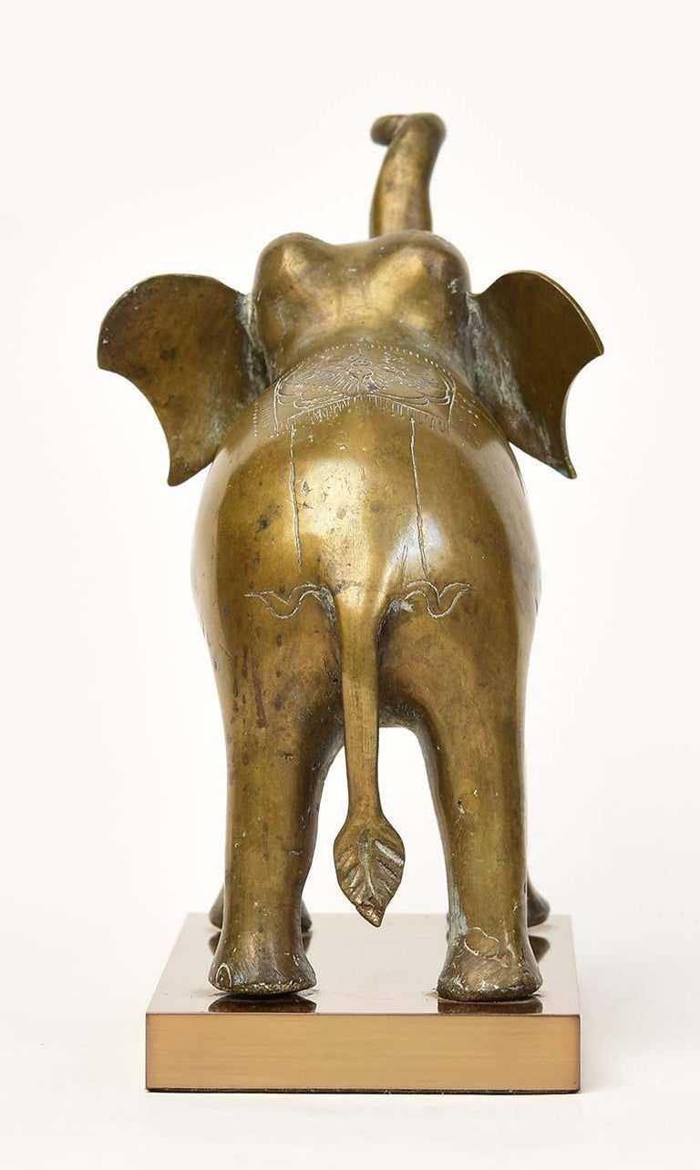Early 20th Century, Burmese Bronze Standing Elephant For Sale at 1stDibs