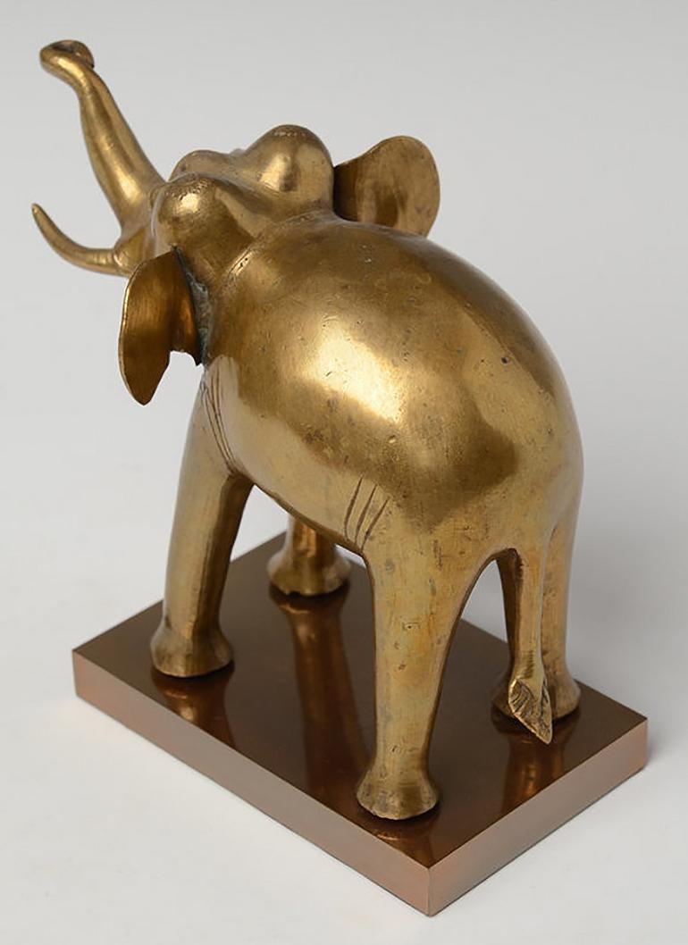 Early 20th Century, Burmese Bronze Standing Elephant For Sale 1