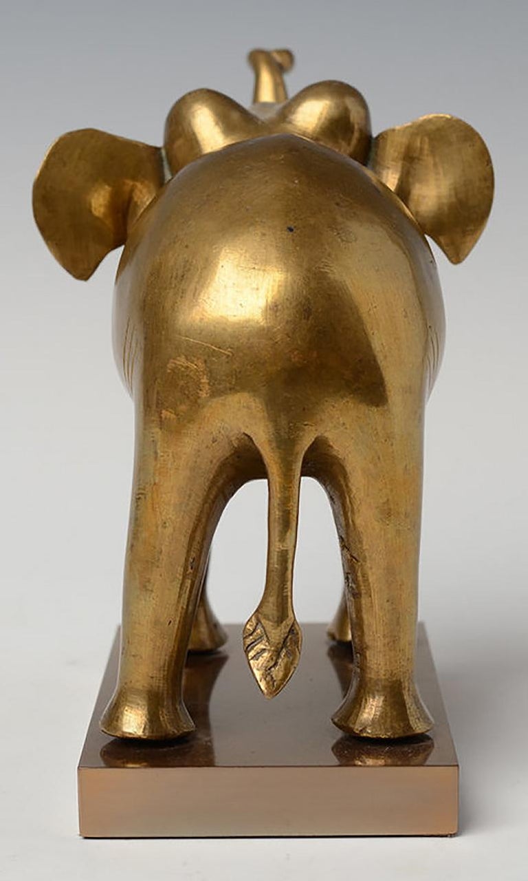 Early 20th Century, Burmese Bronze Standing Elephant For Sale at 1stDibs