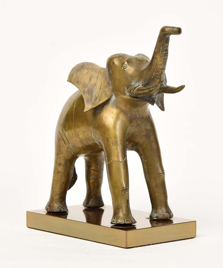 Early 20th Century, Burmese Bronze Standing Elephant For Sale 3