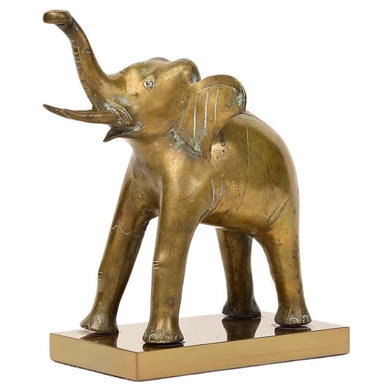 Early 20th Century, Burmese Bronze Standing Elephant For Sale at 1stDibs