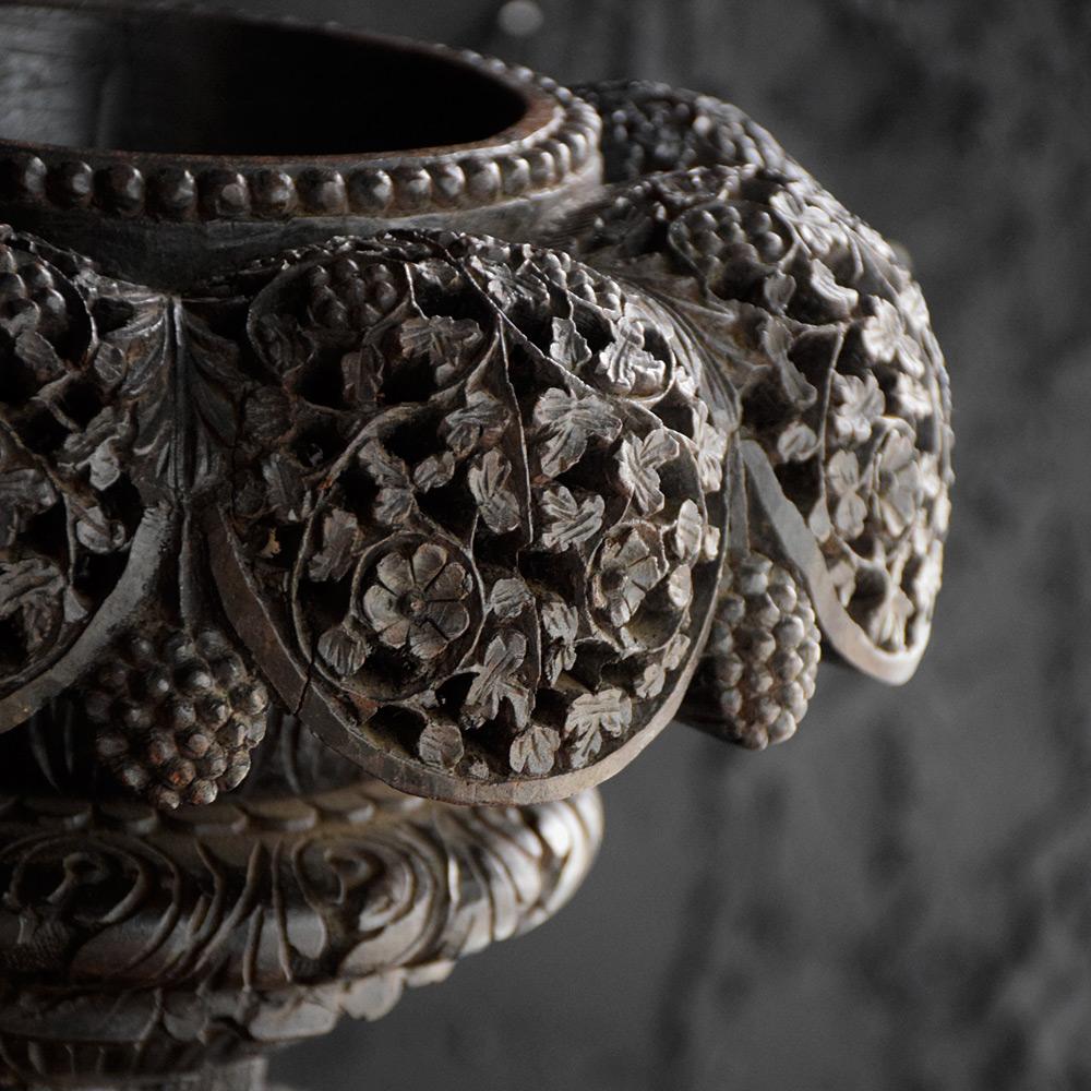 Early 20th Century Burmese Hand Carved Plant Stand In Fair Condition In London, GB