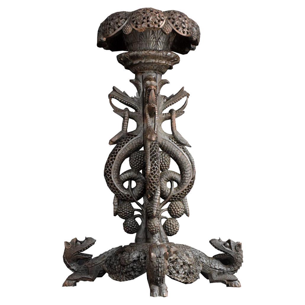 Early 20th Century Burmese Hand Carved Plant Stand