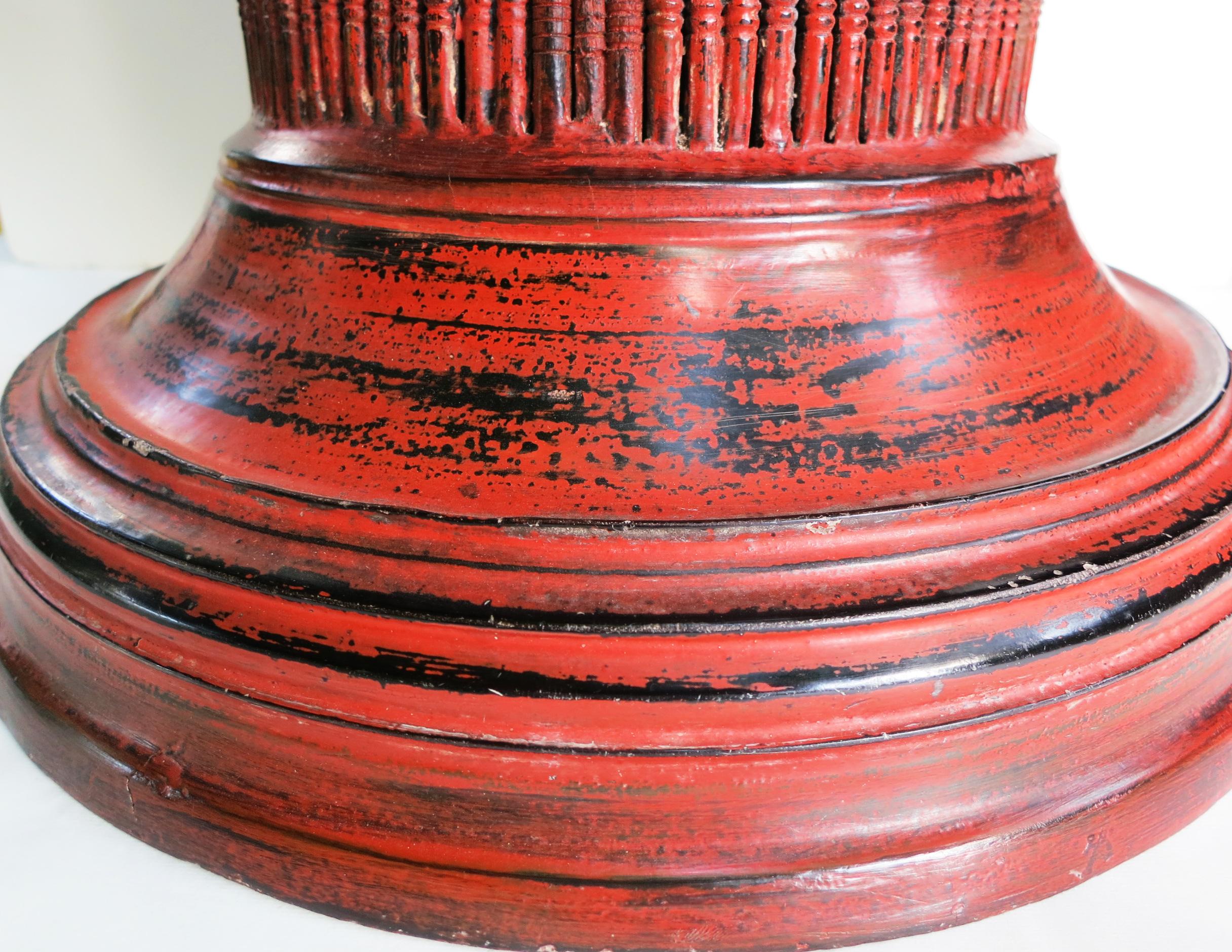 Wood Early 20th Century Burmese Lacquer Offering Vessel, Hsun Ok