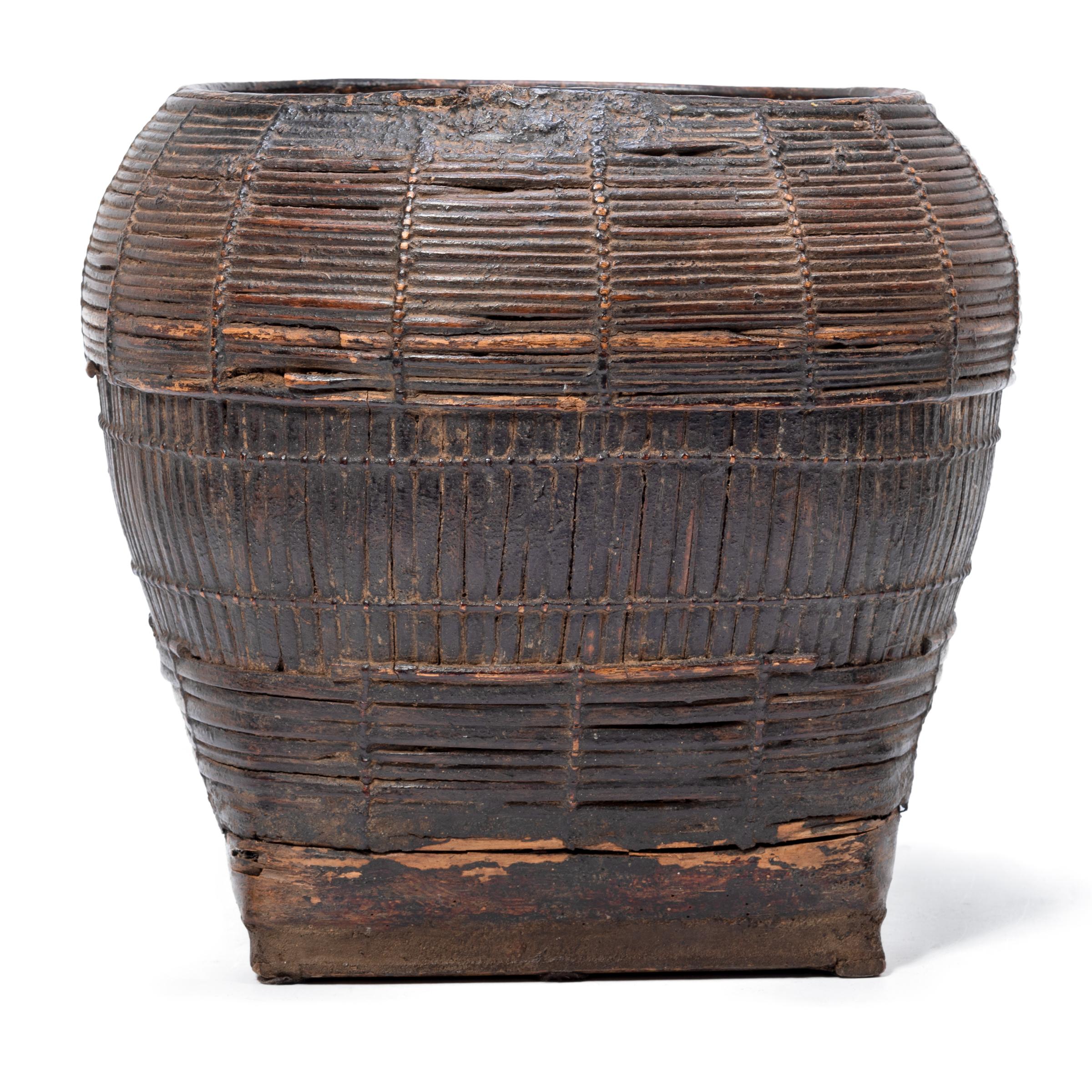 Hand-Woven Early 20th Century Burmese Rice Basket