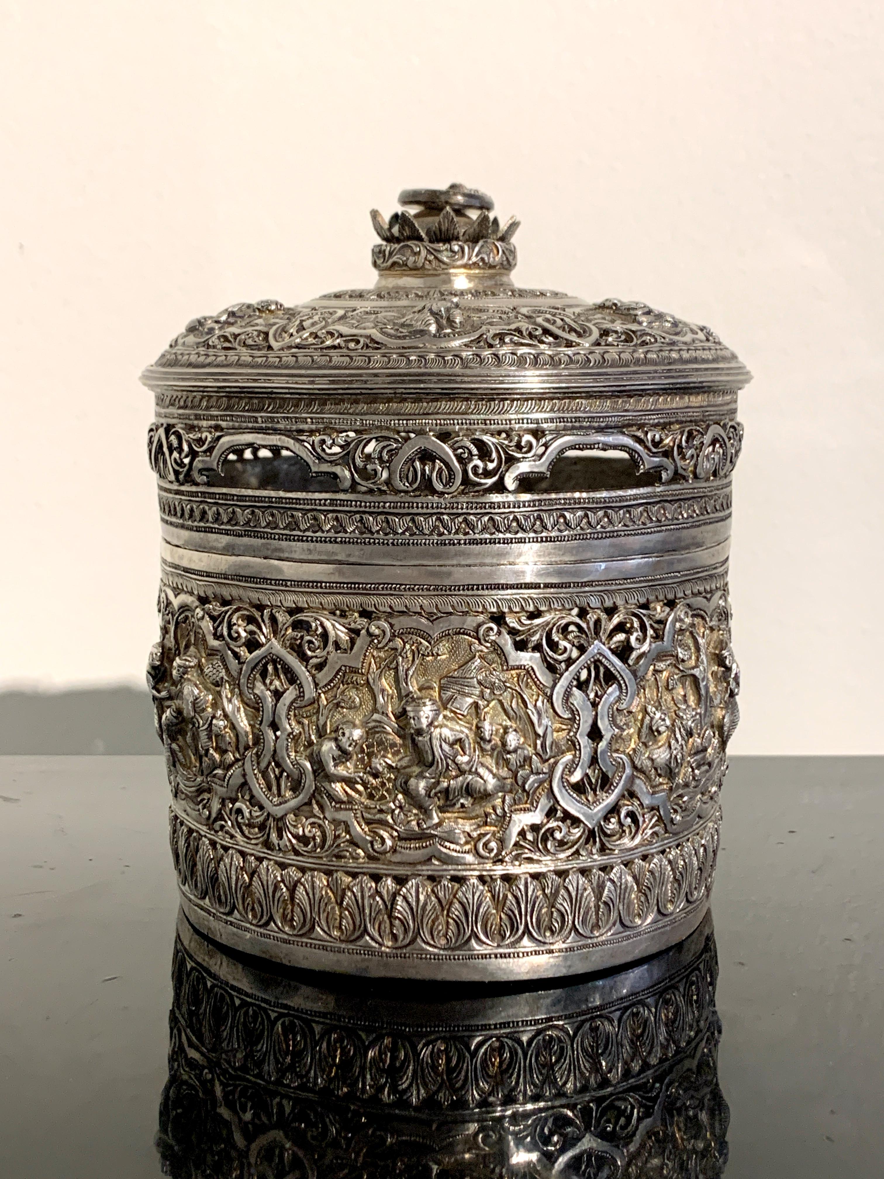 burmese silver box