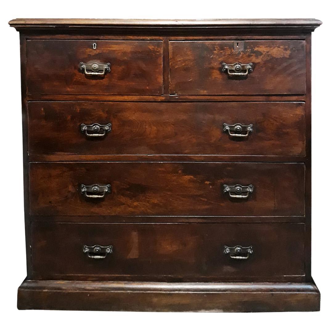 Early 20th Century Burmese Wood Chest of Drawers For Sale 7