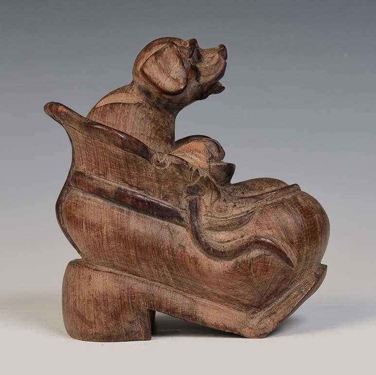 Early 20th Century, Burmese Wooden Dog For Sale 3