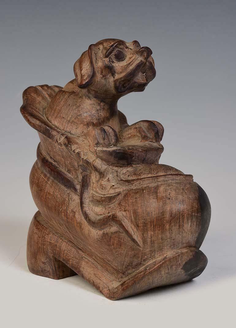 Early 20th Century, Burmese Wooden Dog For Sale 4