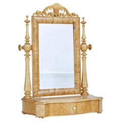 Early 20th Century Burr Birch Vanity Mirror