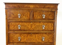 Early 20th Century Burr Walnut Chest on Chest in the Georgian Style