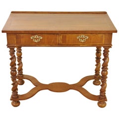 Early 20th Century Burr Walnut William and Mary Style Side Table