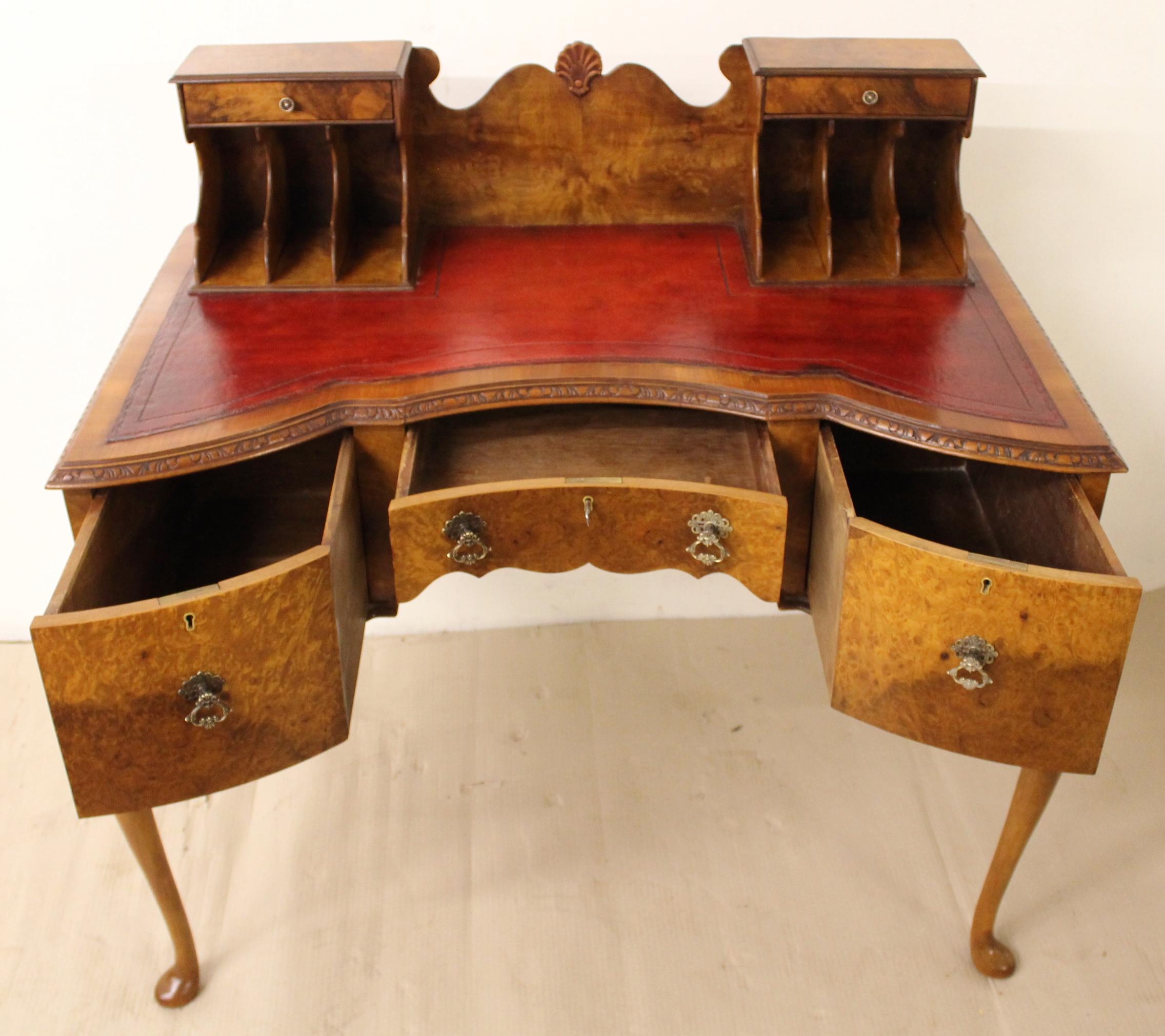 Early 20th Century Burr Walnut Writing Desk In Good Condition For Sale In Poling, West Sussex