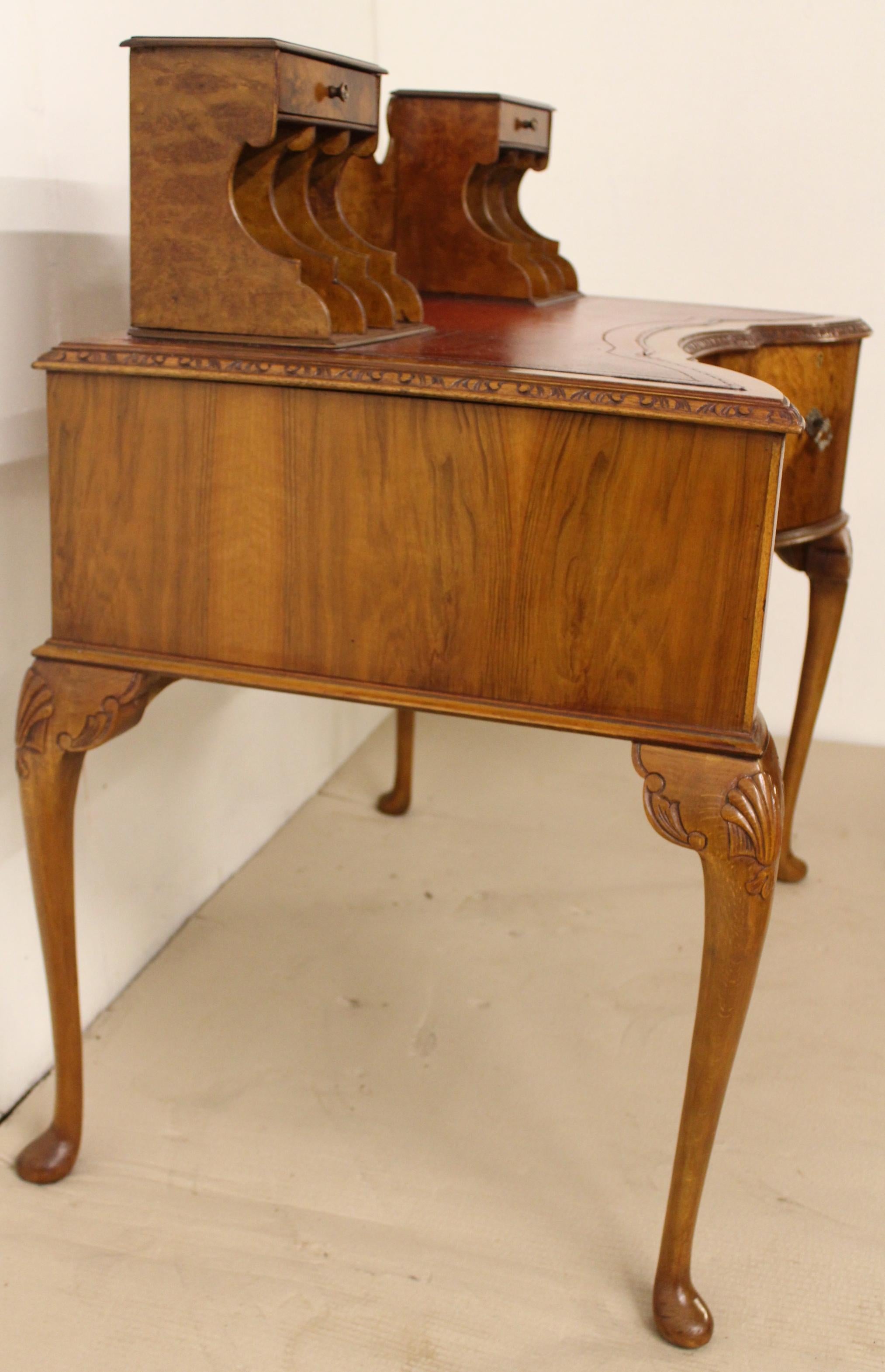Early 20th Century Burr Walnut Writing Desk For Sale 3