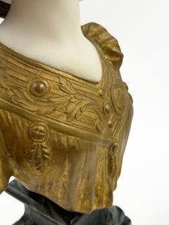 Busto de principios del siglo XX de Fortunato Gori, realizado en bronce dorado y Carrara