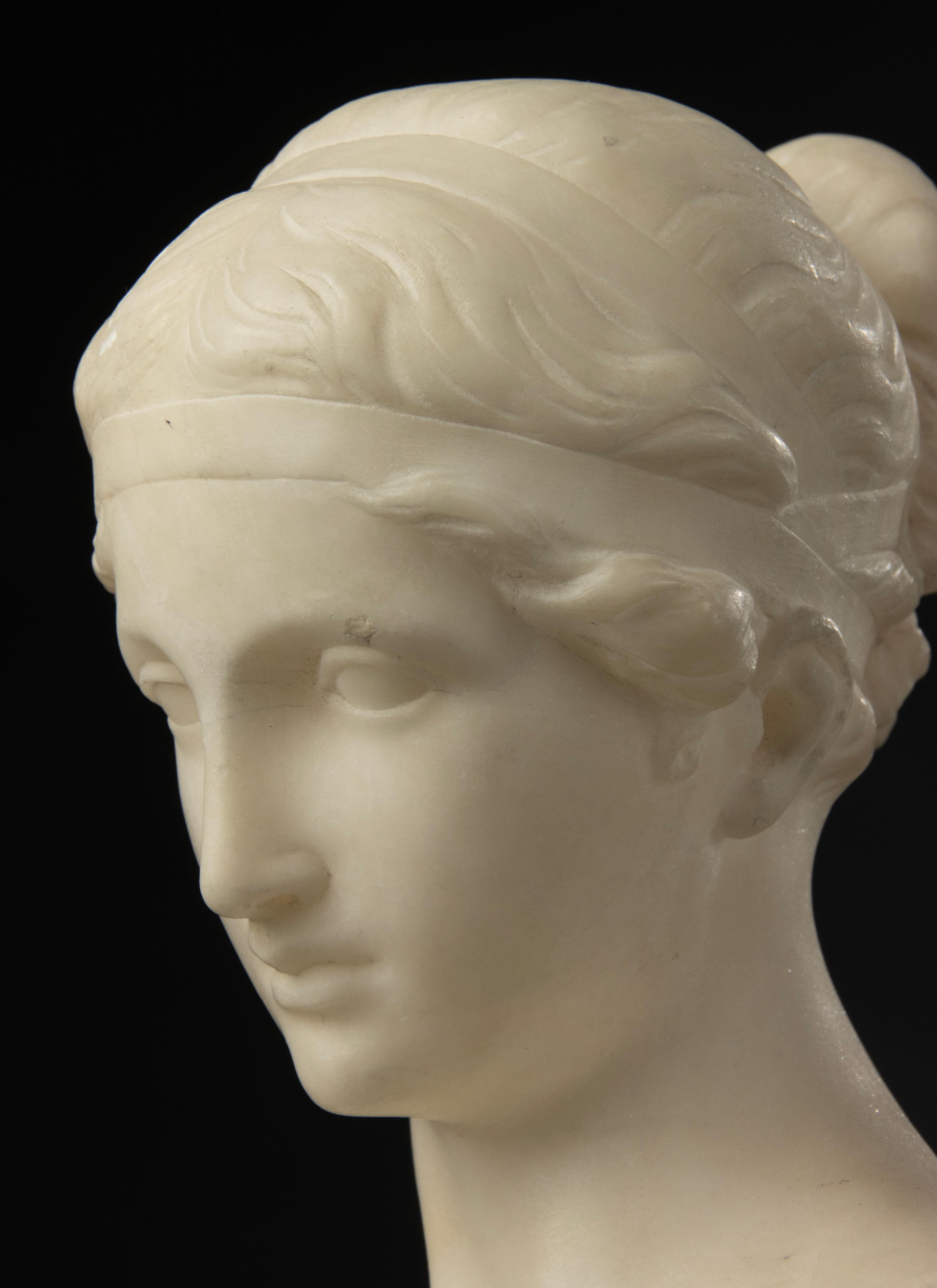 Busto de principios del siglo XX - Kochendörfer - Mármol - Artemisa Diana en venta 6