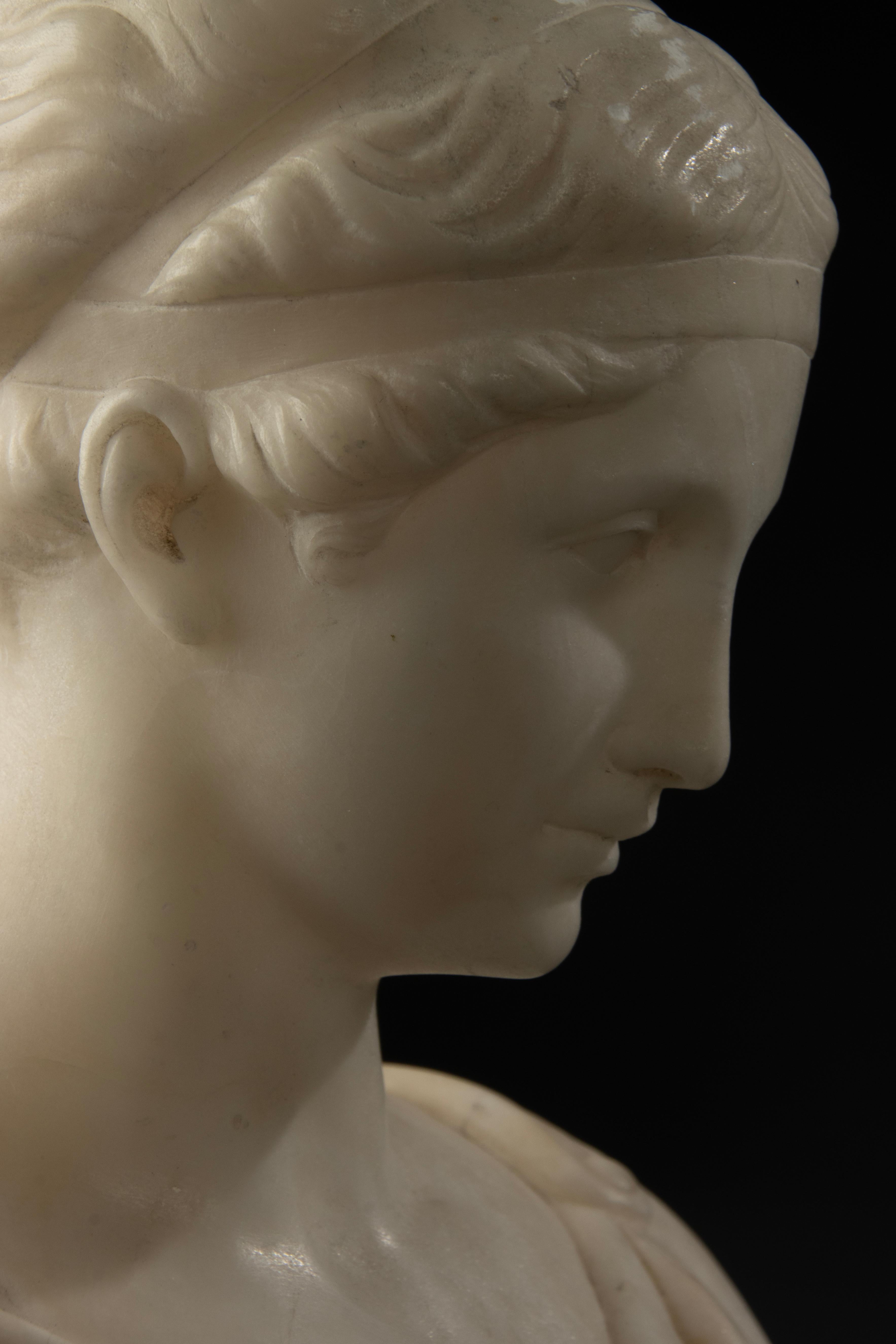 Busto de principios del siglo XX - Kochendörfer - Mármol - Artemisa Diana en venta 8