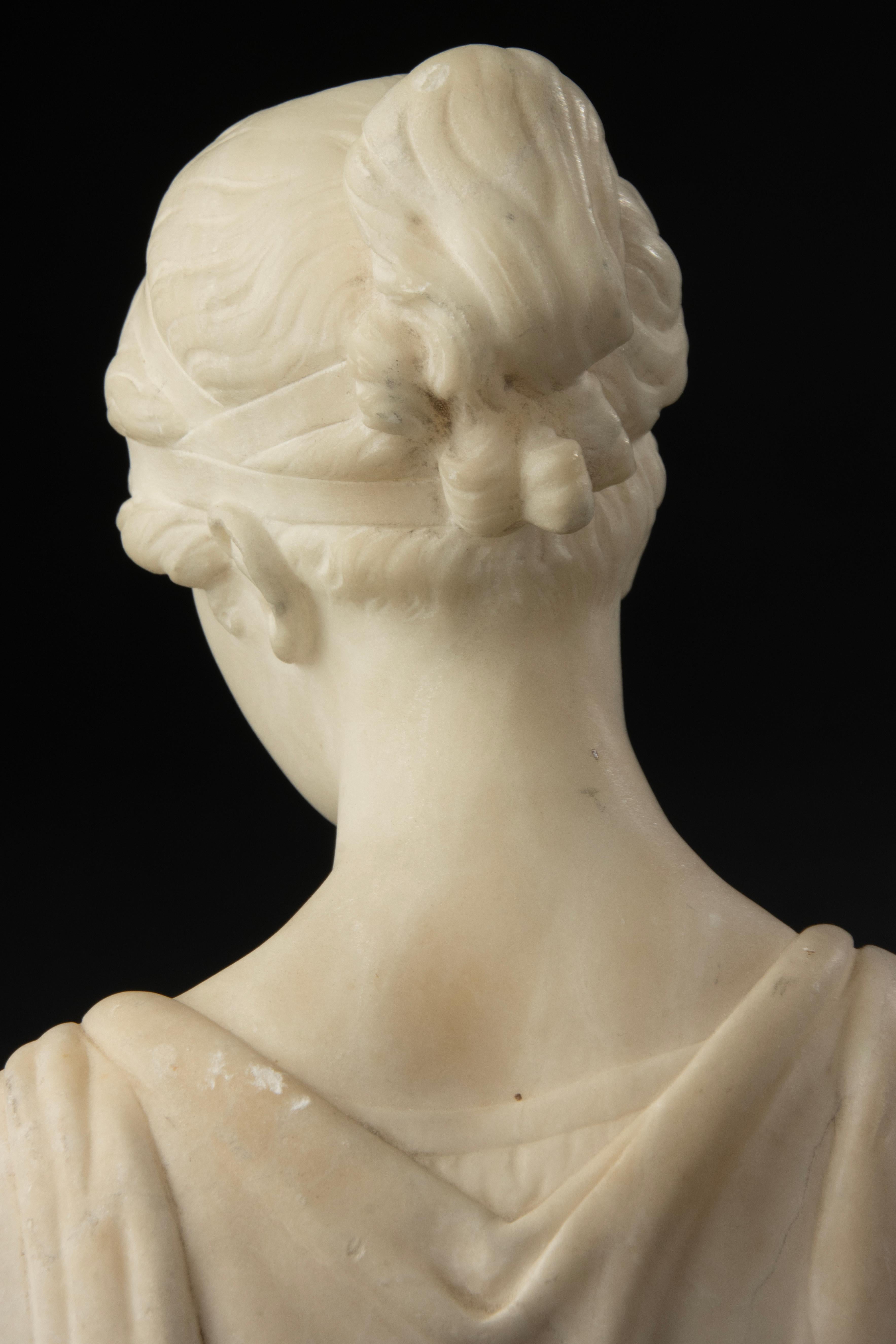 Busto de principios del siglo XX - Kochendörfer - Mármol - Artemisa Diana en venta 3