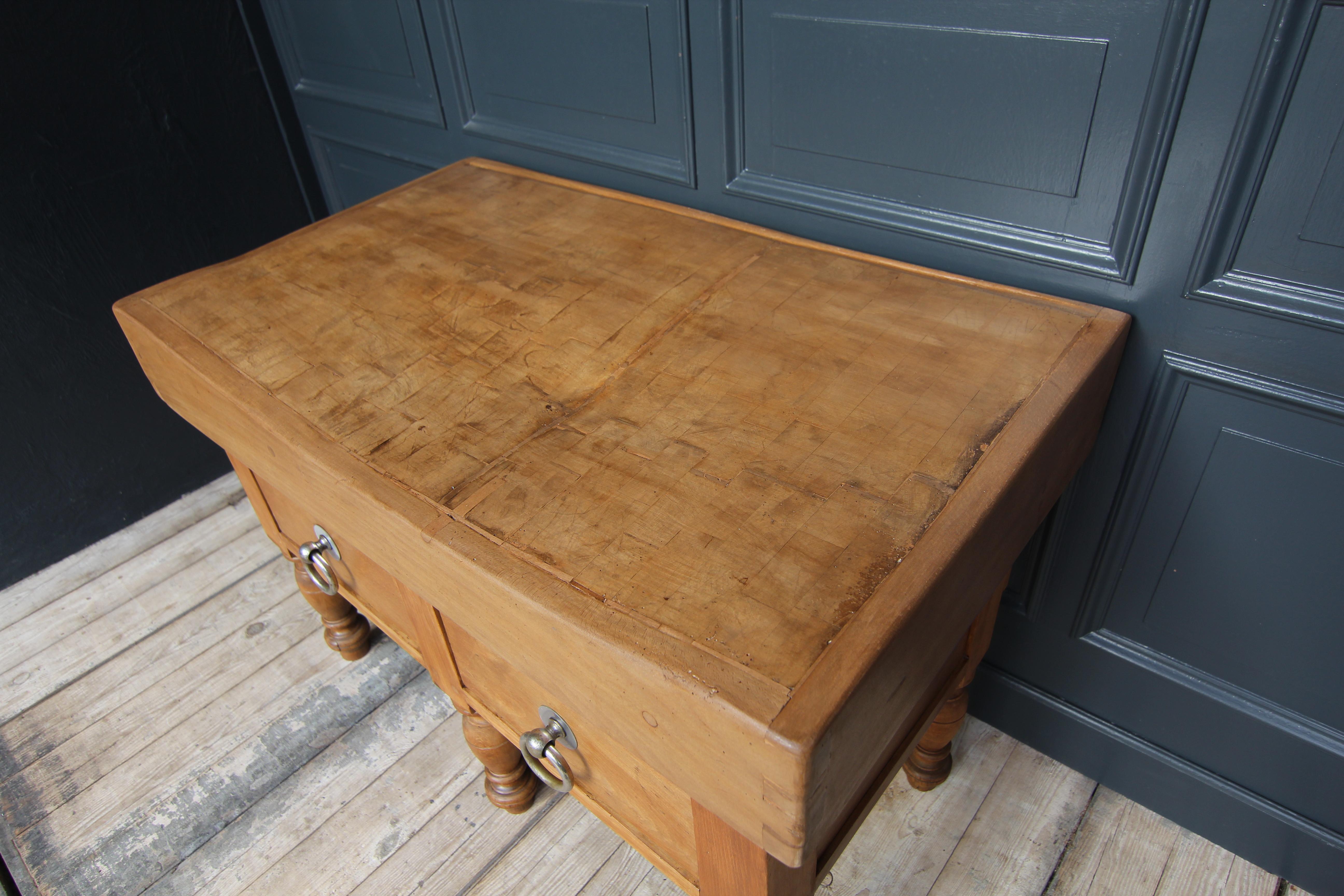 Early 20th Century Butcher Block Table 11