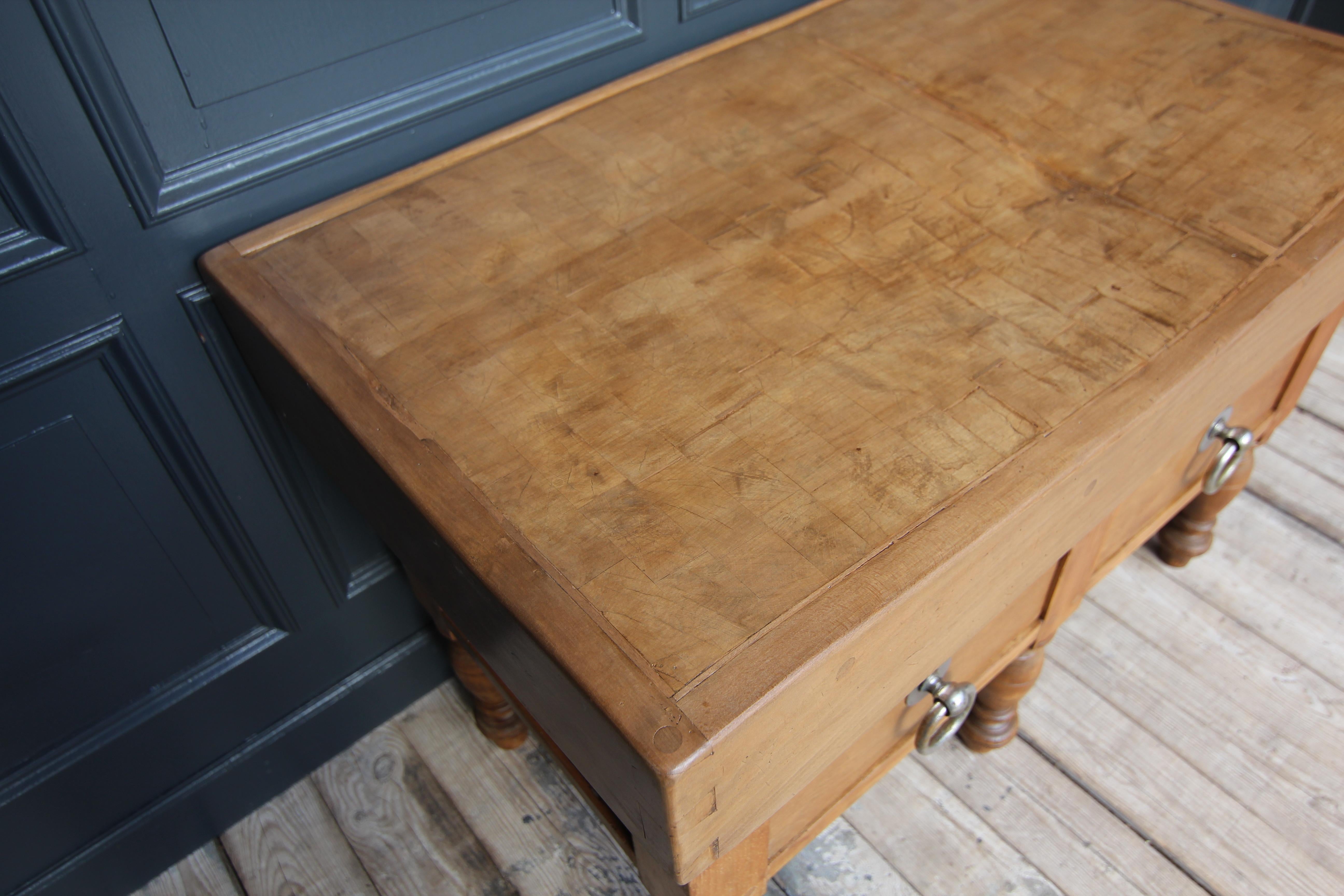 Early 20th Century Butcher Block Table 13