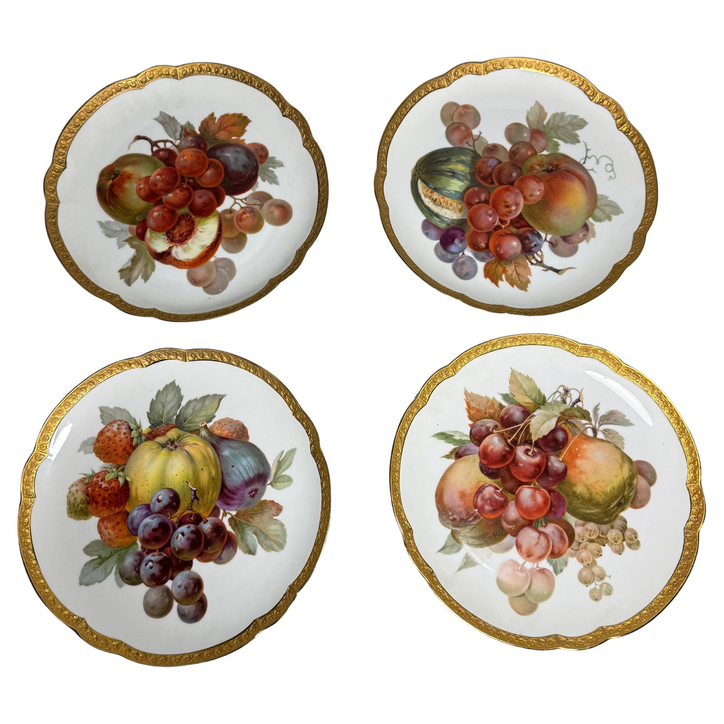 Piatti da armadio dell'inizio del XX secolo Frutti e gilets Rosenthal Germania in vendita