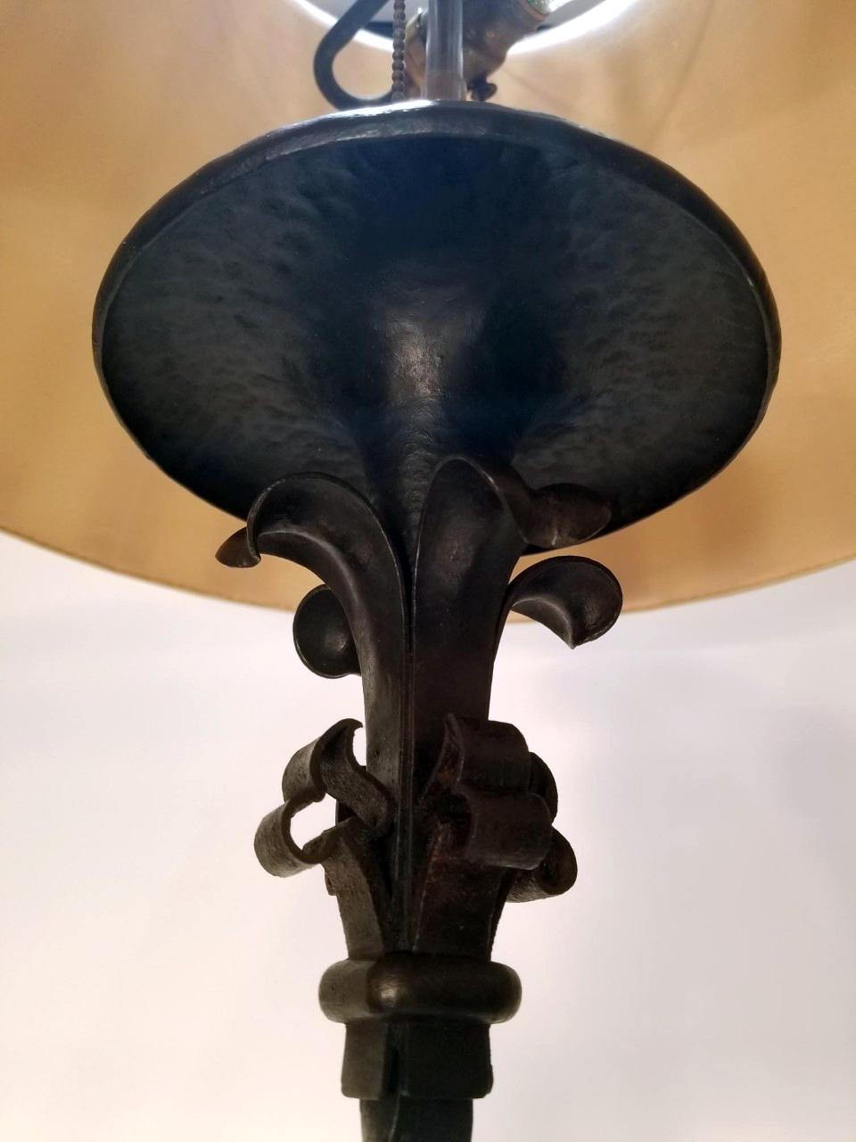 Early 20th Century Caldwell Wrought Iron Floor Lamp 5