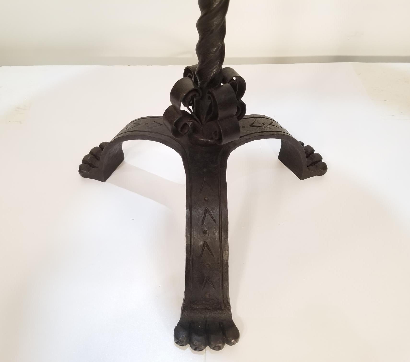 Early 20th Century Caldwell Wrought Iron Floor Lamp In Good Condition In Charleston, SC