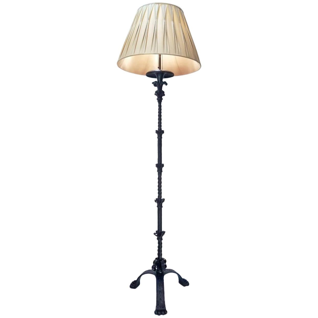 Early 20th Century Caldwell Wrought Iron Floor Lamp For Sale at 1stDibs