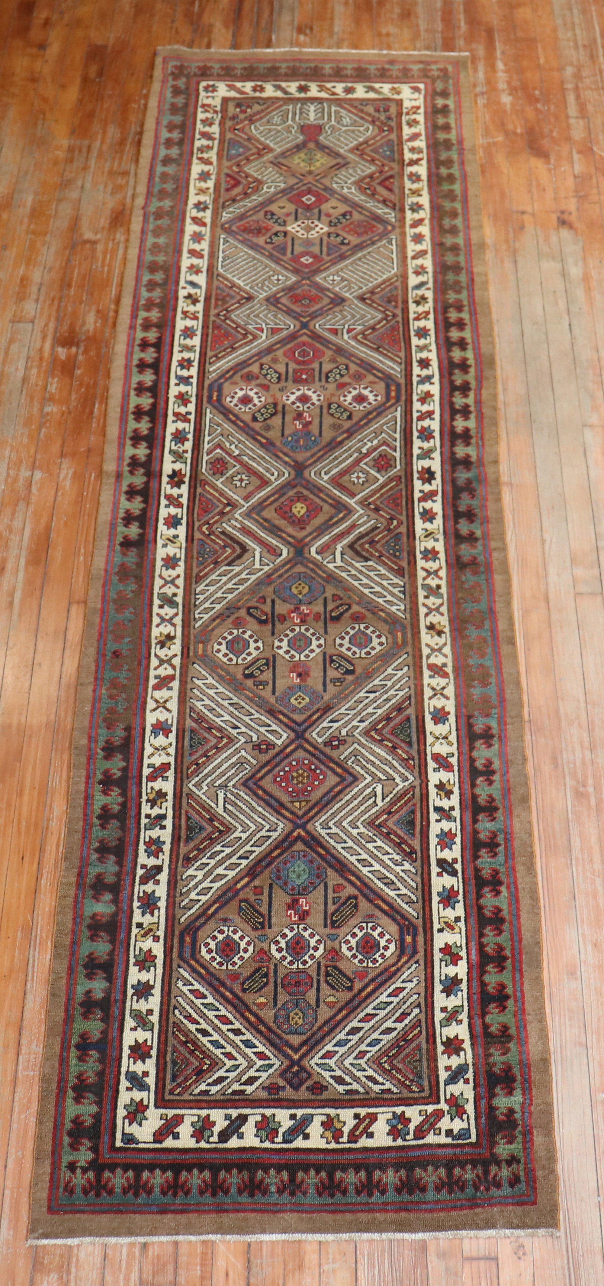 An early 20th century tribal highly decorative Persian Serab runner. Great quality and great condition.

Measures: 2'11