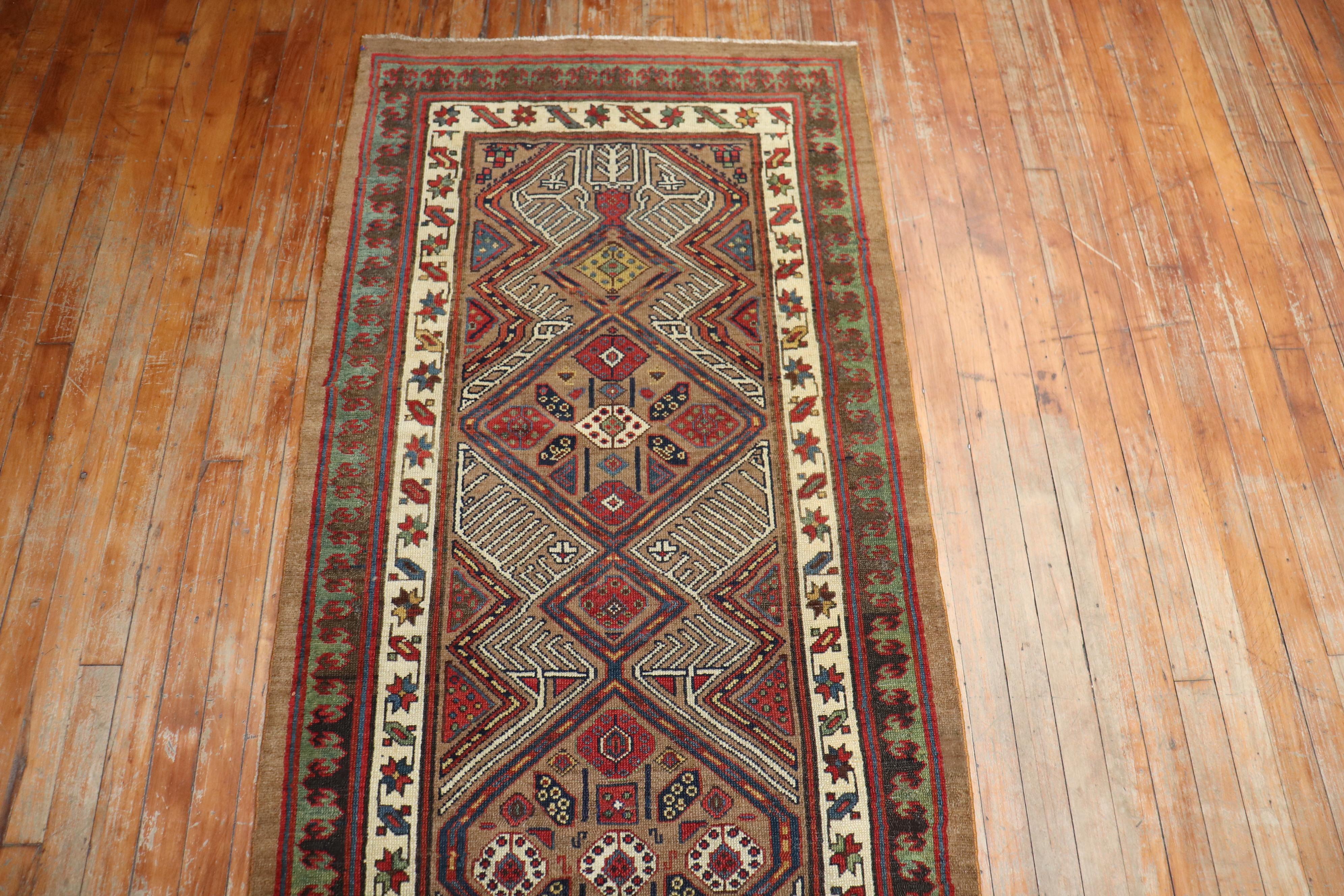 Early 20th Century Camel Tribal Persian Serab Runner For Sale 3