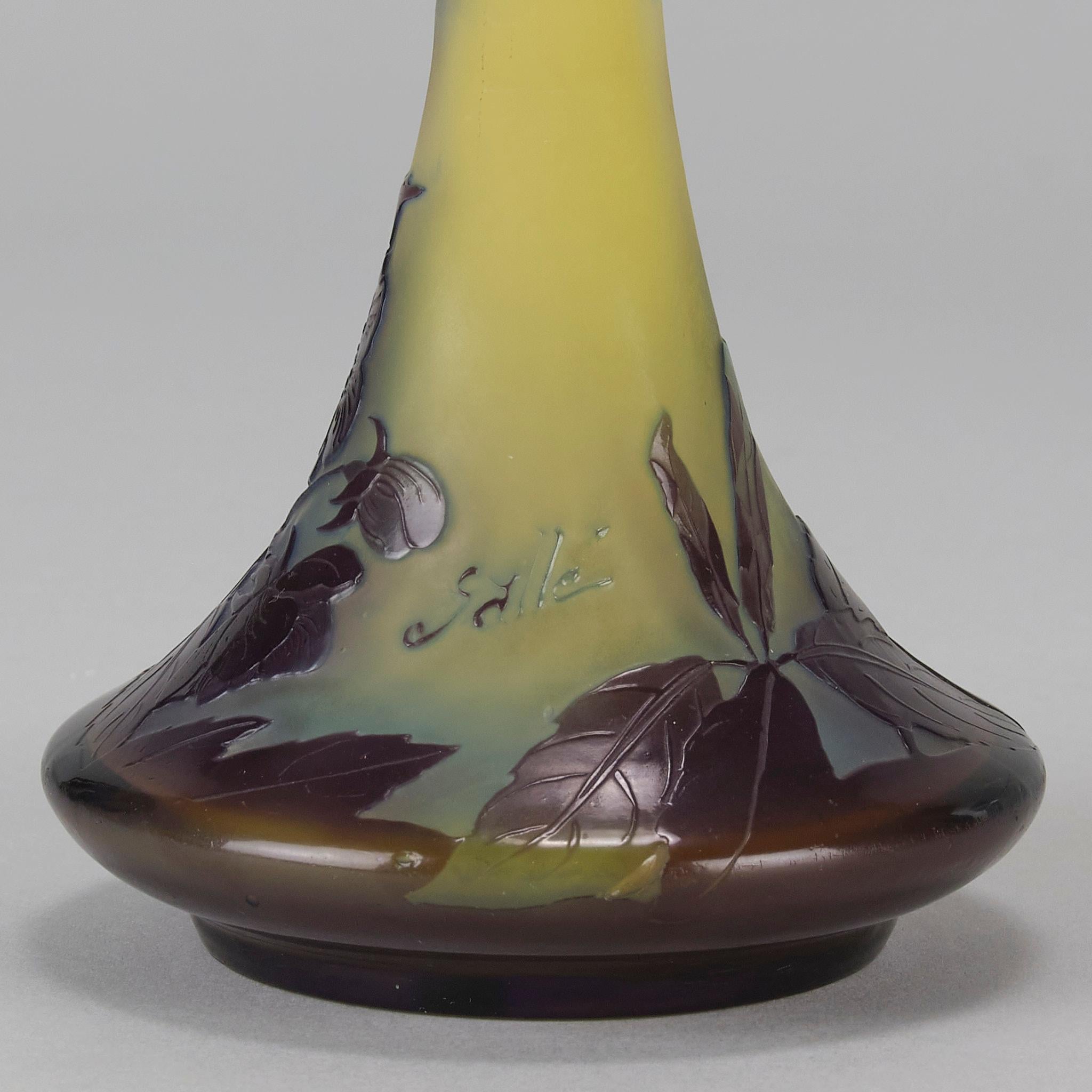 Cameo-Vase aus geätztem Glas „Anemones“ von Emile Galle, frühes 20. Jahrhundert im Angebot 6
