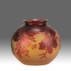 Early 20th Century Cameo Glass "Apple Blossom Vase" by Gallé