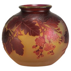 Early 20th Century Cameo Glass "Apple Blossom Vase" by Gallé