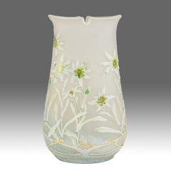 Early 20th Century Cameo Glass Vase entitled "Edelweiss" by Daum Frères
