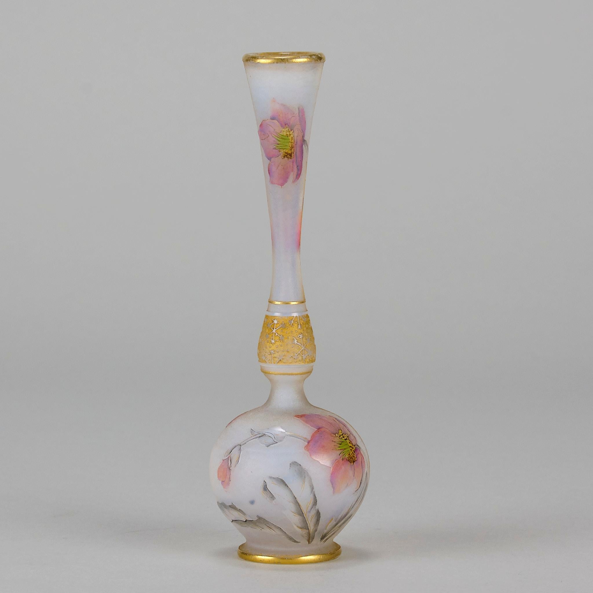 French Early 20th Century Cameo Glass Vase entitled 