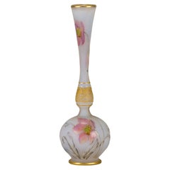 Vintage Early 20th Century Cameo Glass Vase entitled "Hellebore Vase" by Daum Frères