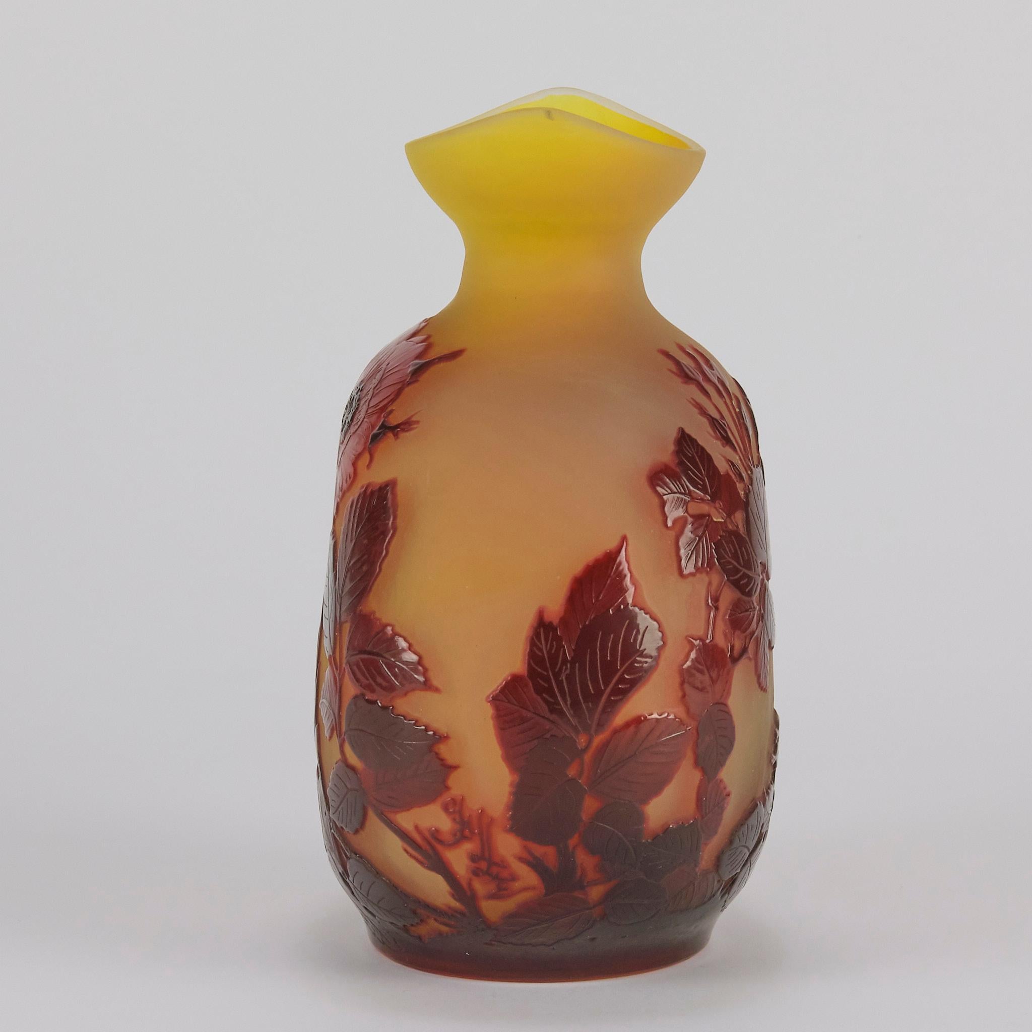 Art Nouveau Early 20th Century Cameo Vase Entitled 