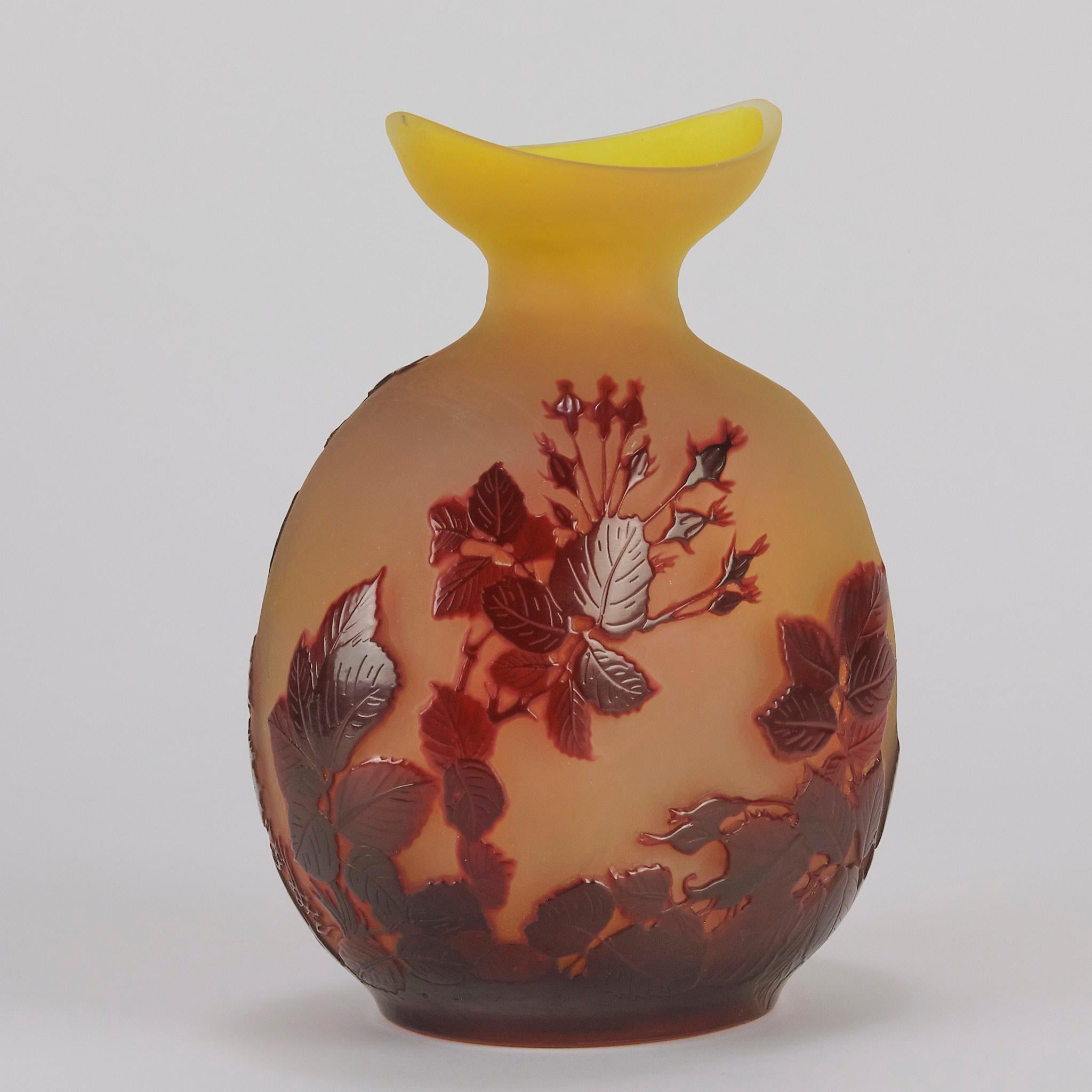 French Early 20th Century Cameo Vase Entitled 