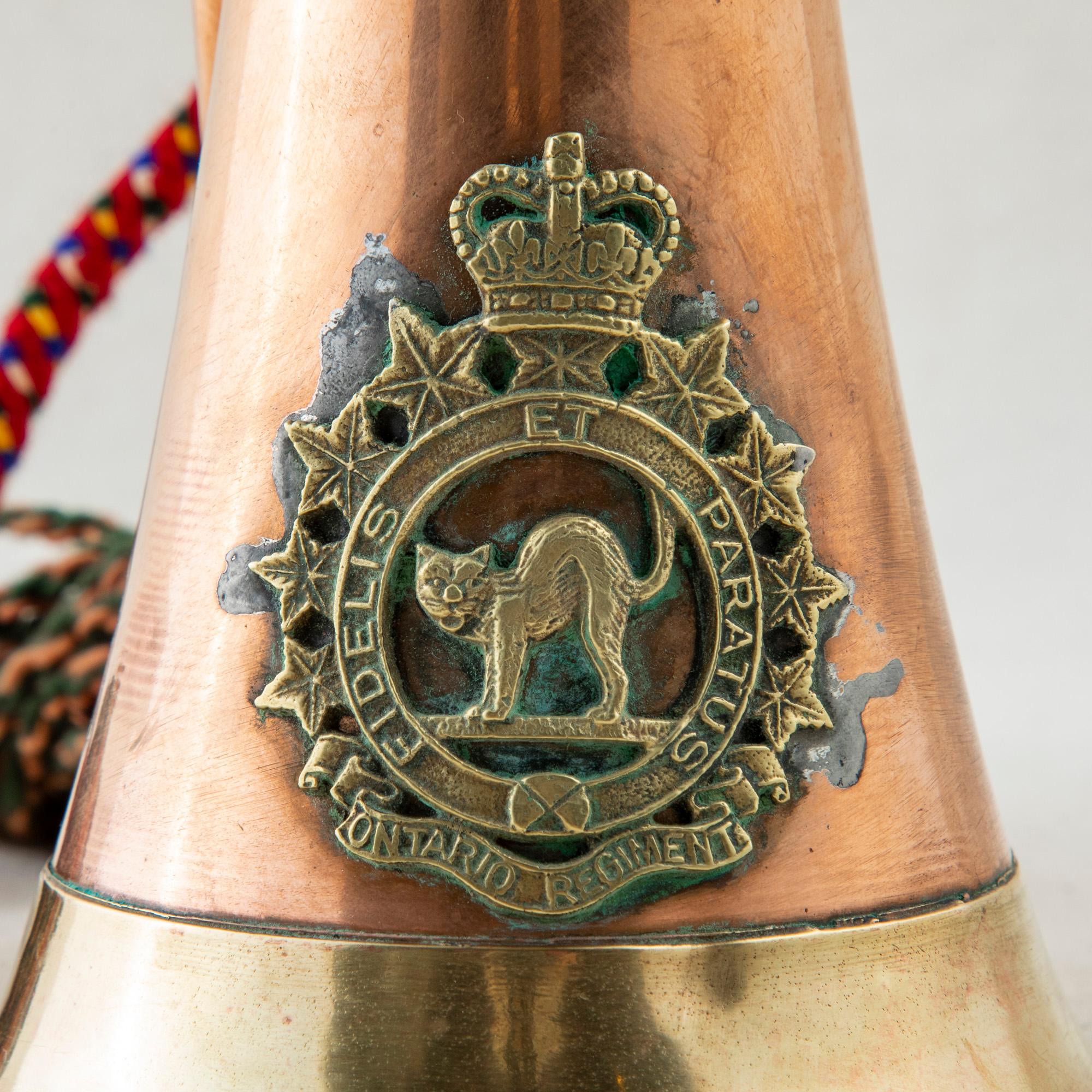 Early 20th Century Canadian Copper and Brass Regimental Bugle or Horn 6