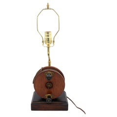 Early 20th Century Canadian Fishing Reel Mounted as a Lamp