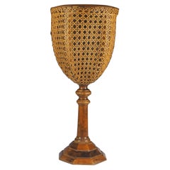 Early 20th Century Cane and Fruitwood Plant Stand