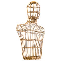 Early 20th Century Cane Shop Display Mannequin Bust