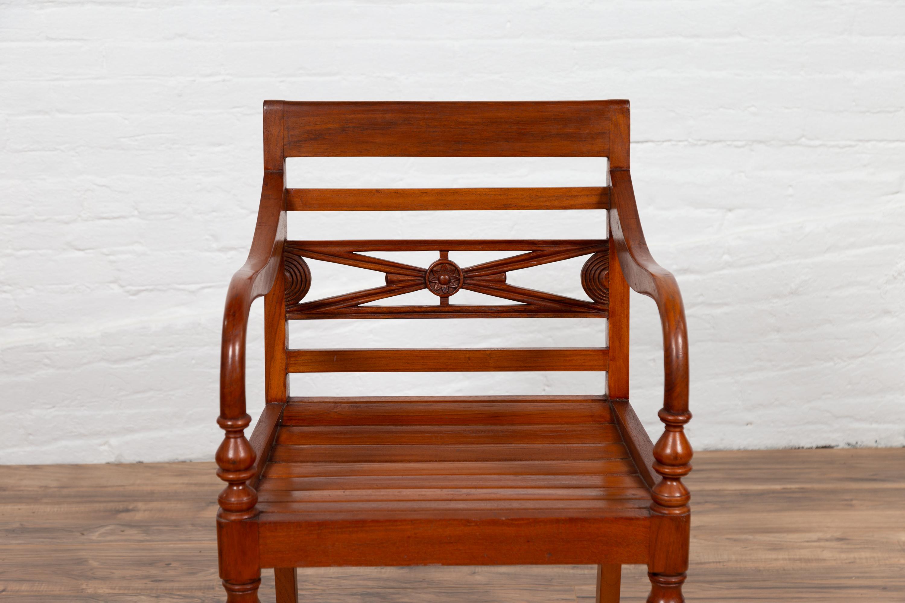 wooden captains chair with arms