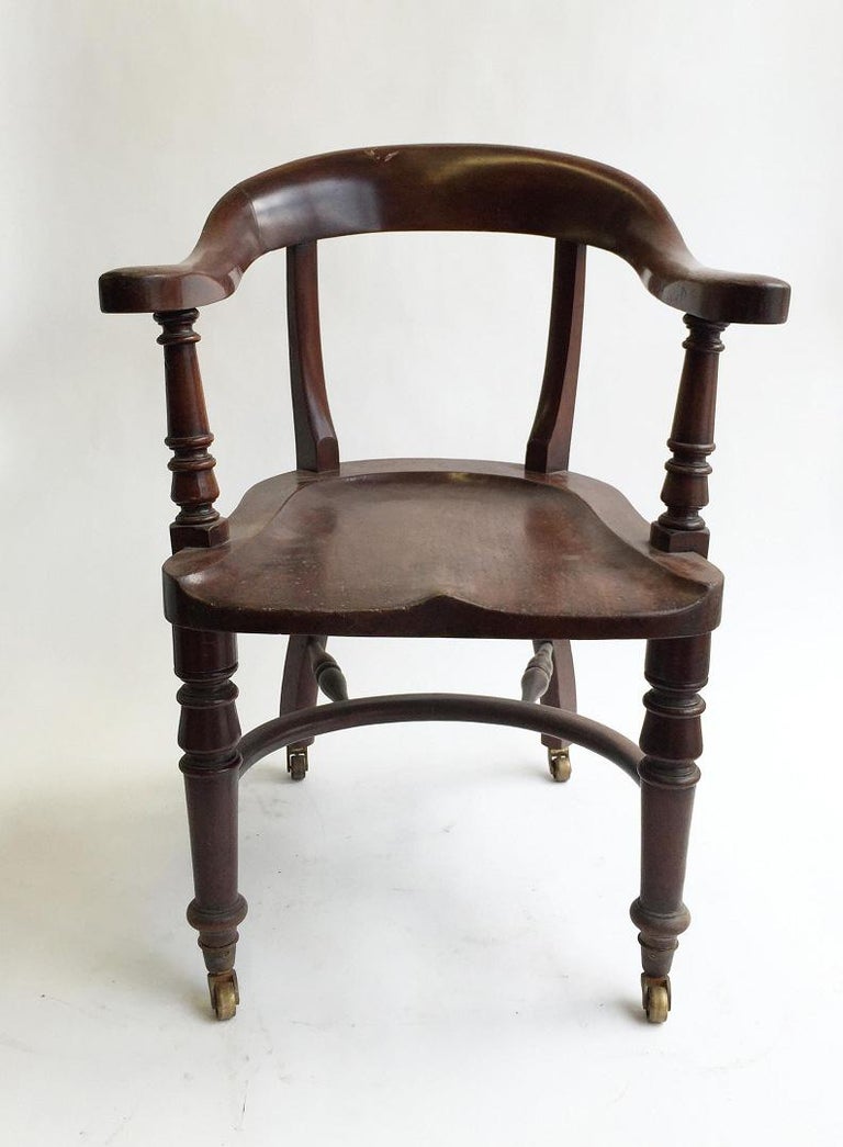 Early 20th Century Captain's Chairs, Set of 2 For Sale at 1stDibs