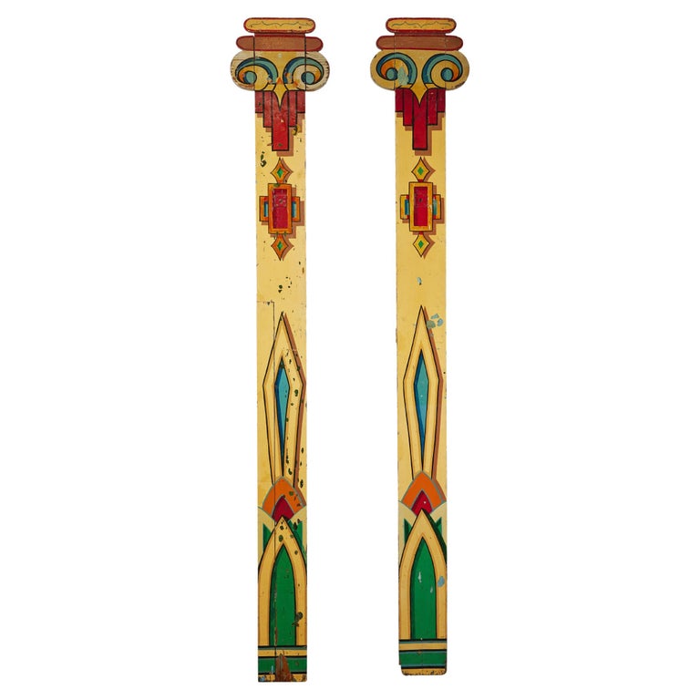 Early 20th Century Carnival Carousel Funhouse Architectural Columns For Sale