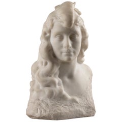 Early 20th Century Carrara Marble Bust IDA Matton